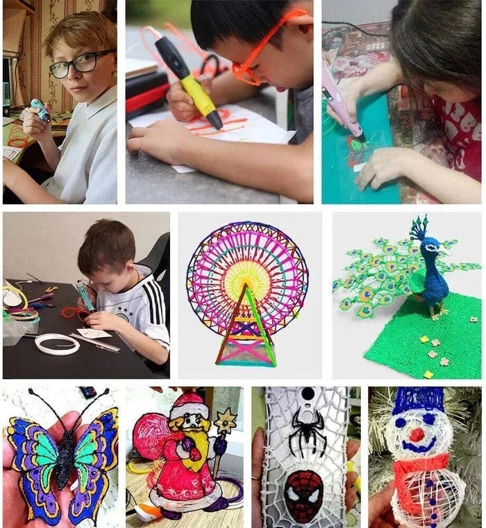 Complete 3D Drawing Pen Set with PLA Filament (Random Color)�