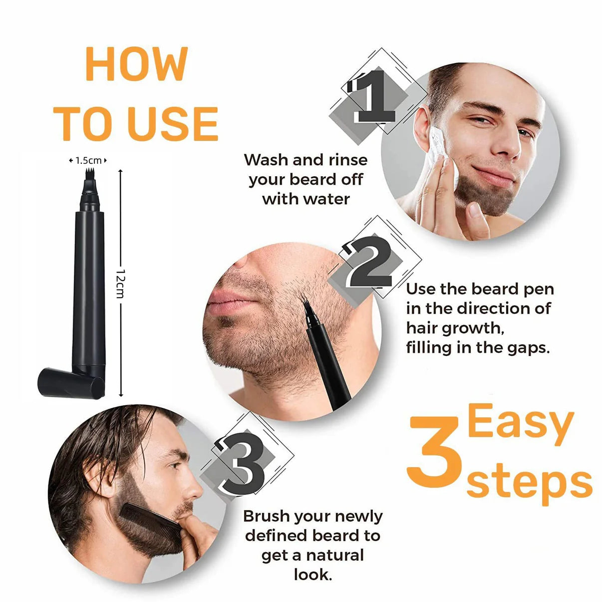Beard Filler Kit With Pen & Brush