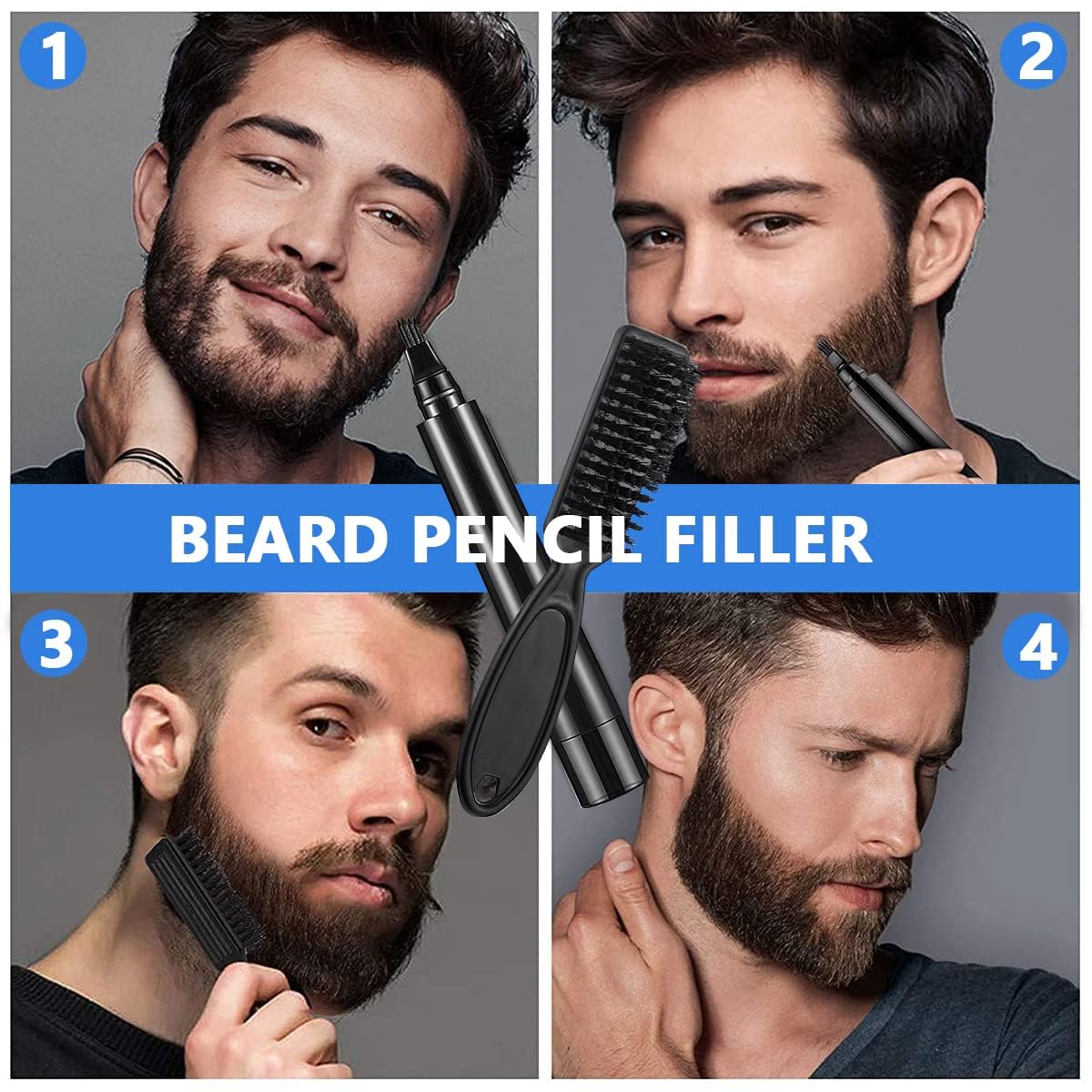 Beard Filler Kit With Pen & Brush